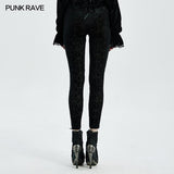 Gothic retro burn out flower leggings