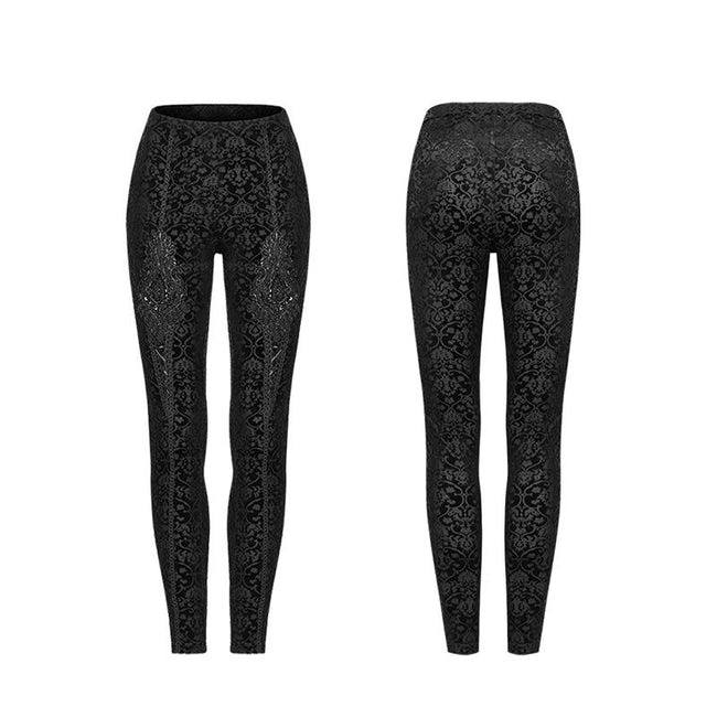 Gothic retro burn out flower leggings