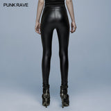 Goth skinny imitation leather pants