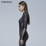 Gothic skeleton print mesh T-shirt