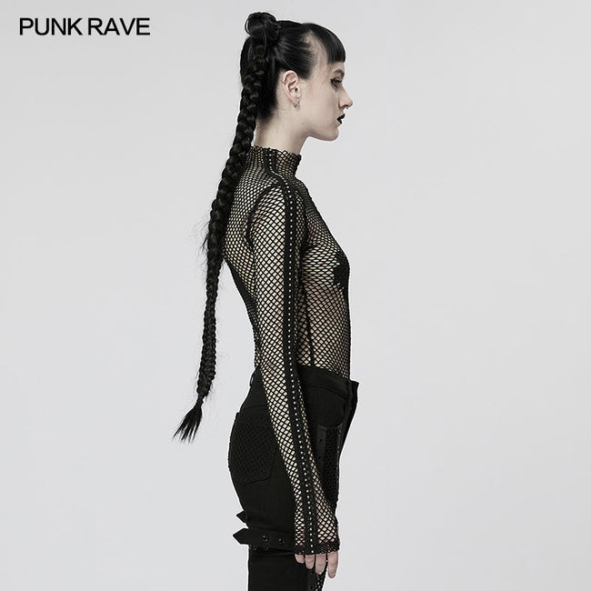 Punk Sexy Elastic Mesh T-shirt