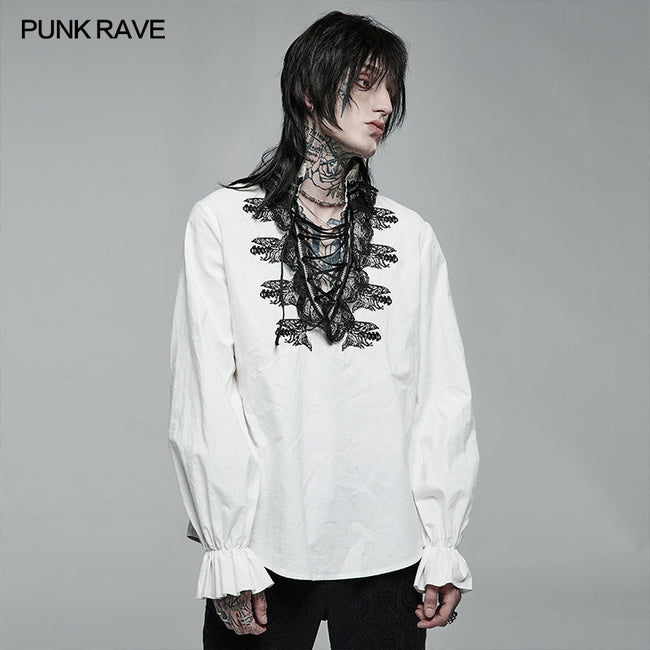 Goth Skeleton Embroidered Shirt