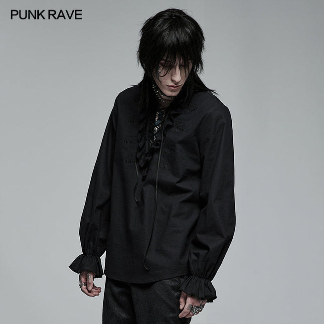 Goth Skeleton Embroidered Shirt