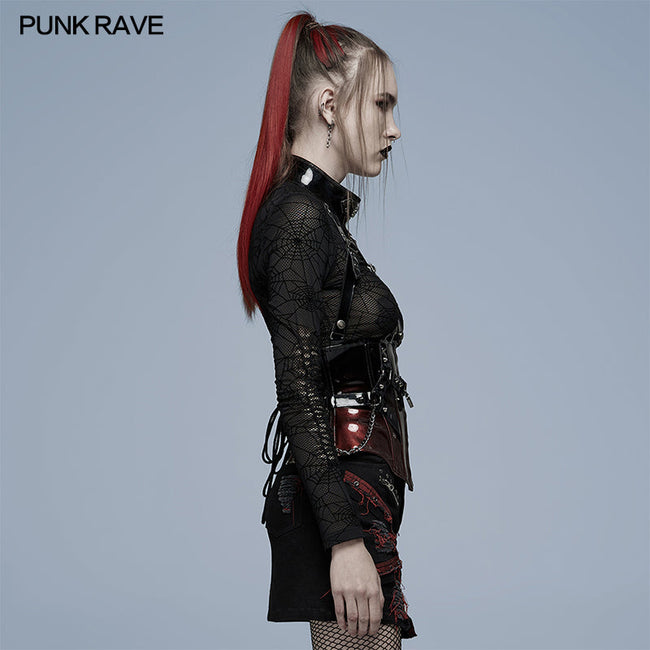 Gothic patent leather corset