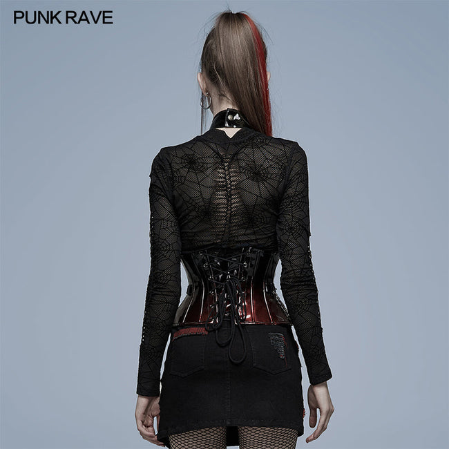 Gothic patent leather corset