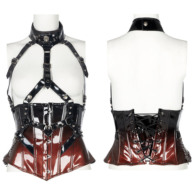 Gothic patent leather corset