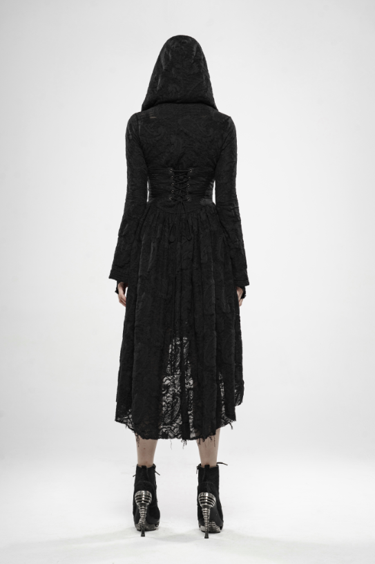 Dark Witch Mid-length Cardigan with Hood