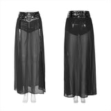 Punk fake two-pieces half skirt