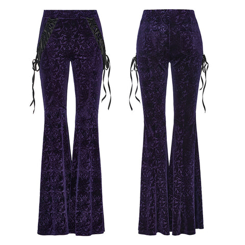 Goth Dark Texture Jacquard Flare Pants