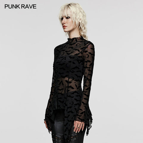 Bat mesh Long Sleeve basic T-Shirt