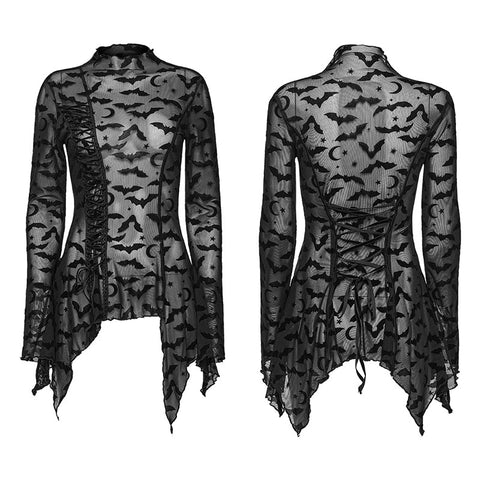 Bat mesh Long Sleeve basic T-Shirt