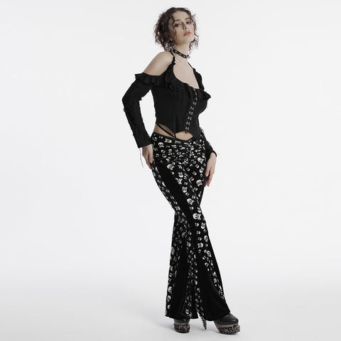 Goth skull flared Pants