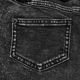 Lace waistband denim shorts
