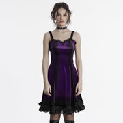 Goth gradient printed velvet dress