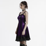 Goth gradient printed velvet dress