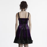 Goth gradient printed velvet dress