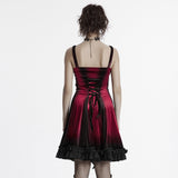 Goth gradient printed velvet dress