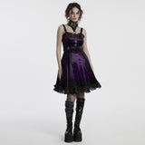Goth gradient printed velvet dress