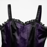 Goth gradient printed velvet dress