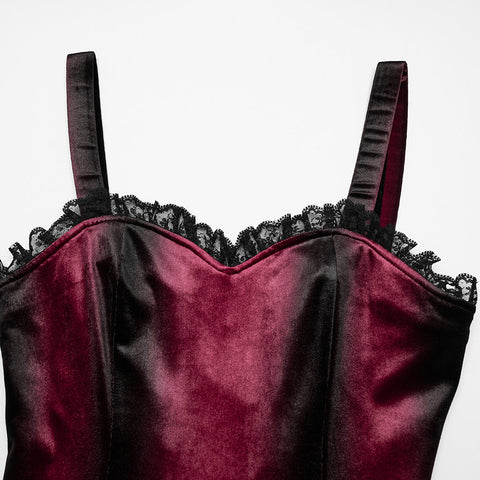 Goth gradient printed velvet dress