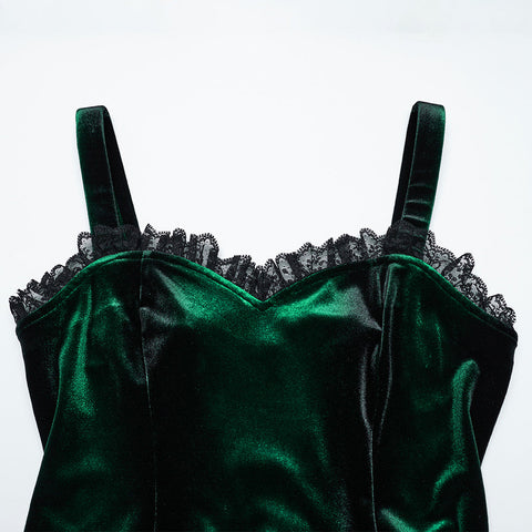 Goth gradient printed velvet dress
