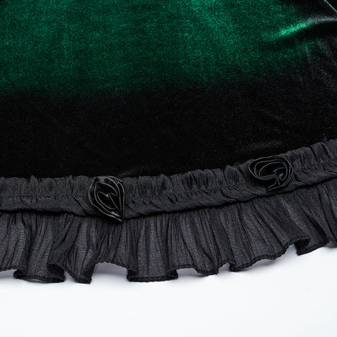 Goth gradient printed velvet dress
