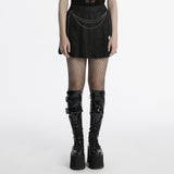 Punk patterned pleated skirt