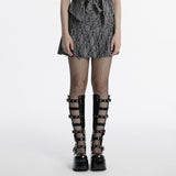 Punk patterned pleated skirt