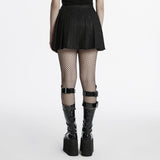 Punk patterned pleated skirt