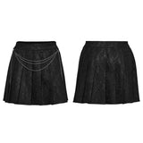 Punk patterned pleated skirt