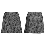 Punk patterned pleated skirt