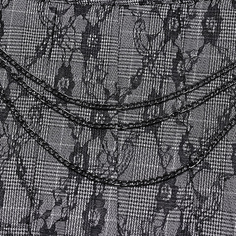 Punk patterned pleated skirt