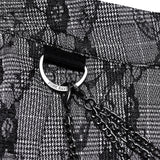 Punk patterned pleated skirt