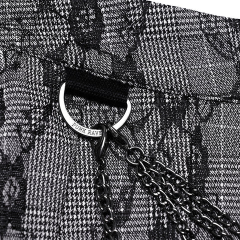 Punk patterned pleated skirt