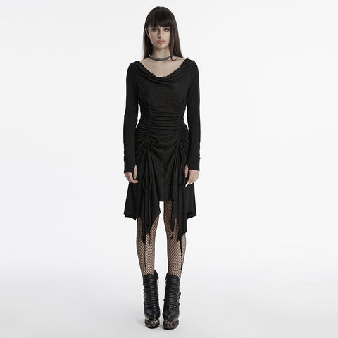 Punk swing collar dress