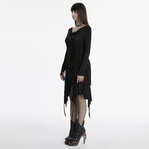 Punk swing collar dress