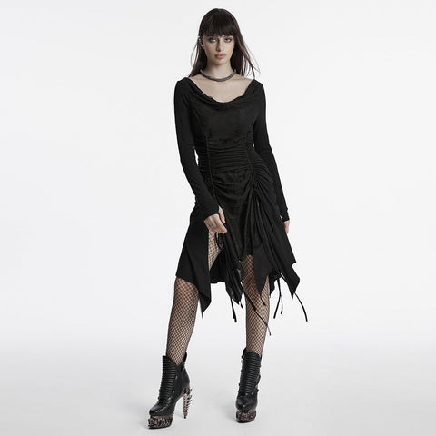 Punk swing collar dress