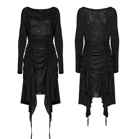 Punk swing collar dress
