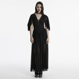 Goth Elegant V-Neck Lace Dress