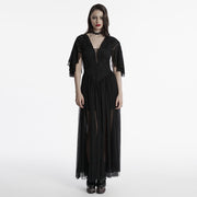 Goth Elegant V-Neck Lace Dress