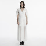 Goth Elegant V-Neck Lace Dress