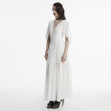 Goth Elegant V-Neck Lace Dress