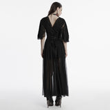 Goth Elegant V-Neck Lace Dress