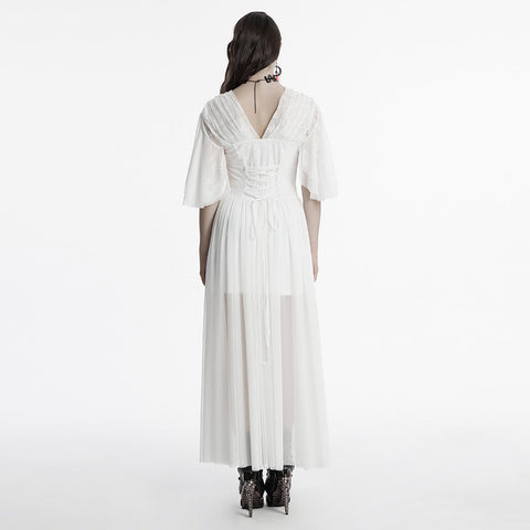 Goth Elegant V-Neck Lace Dress
