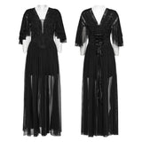 Goth Elegant V-Neck Lace Dress