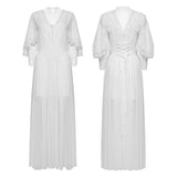 Goth Elegant V-Neck Lace Dress