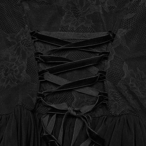 Goth Elegant V-Neck Lace Dress