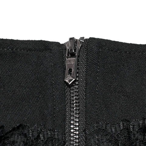 Punk pleated leather skirt