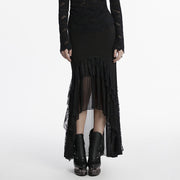 Knitted asymmetrical goth skirt
