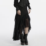 Knitted asymmetrical goth skirt